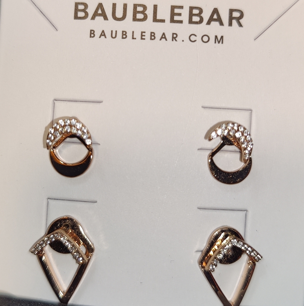 BaubleBar-Graphic Ear Jacket Set-Rose Gold
